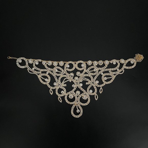 Fashion Rhinestone Bib Collars Crystal Choker Necklace Wedding for Women Jewelry - Picture 5 of 8